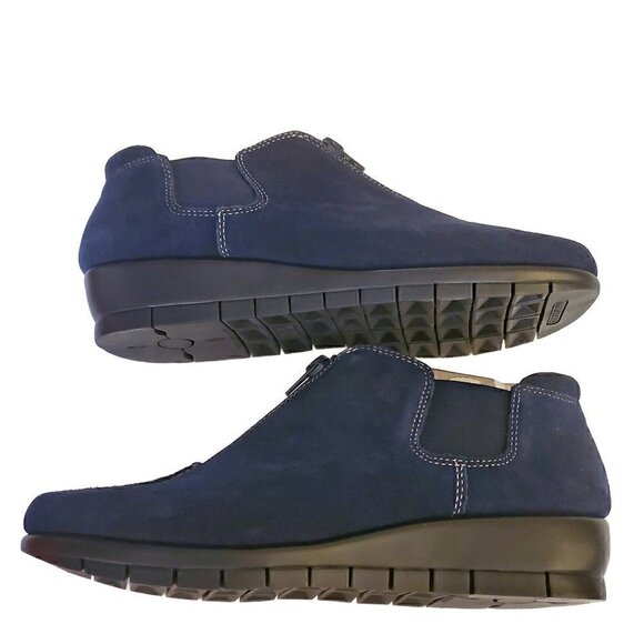 Aerosoles Stitch 'N Turn Blue Suede Leather Landfall Ankle Boots NIB - Picture 4 of 4